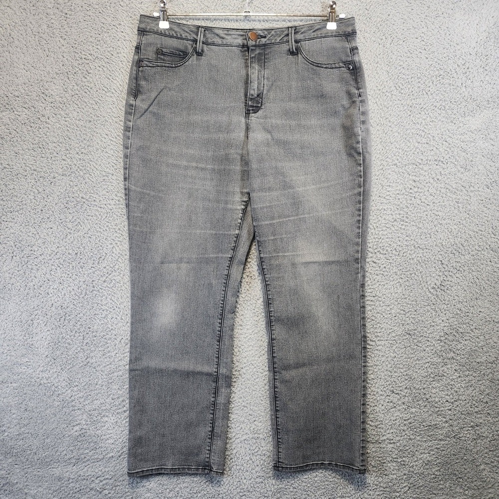 Coldwater Creek Straight Leg Jeans Womens P14 (Fits 35x29) High Rise Gray Casual